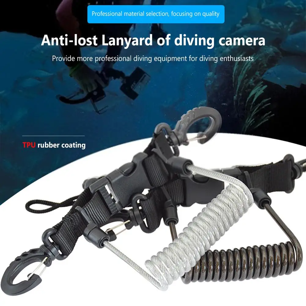 YOUZI Telescopic Diving Camera Anti-lost Lanyard With Quick Release Buckle Safety Emergency Tools For Outdoor Fishing Diving