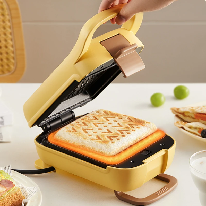 Thickened Sandwich Maker, Breakfast Grill with Adjustable Latches, Multi-function Toaster Oven Pancakes/Waffles,  Press Machine