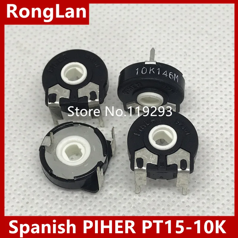 [bella]100% imported original Spanish PIHER PT15-10K potentiometer horizontal oval hole wide feet--50pcs/lot