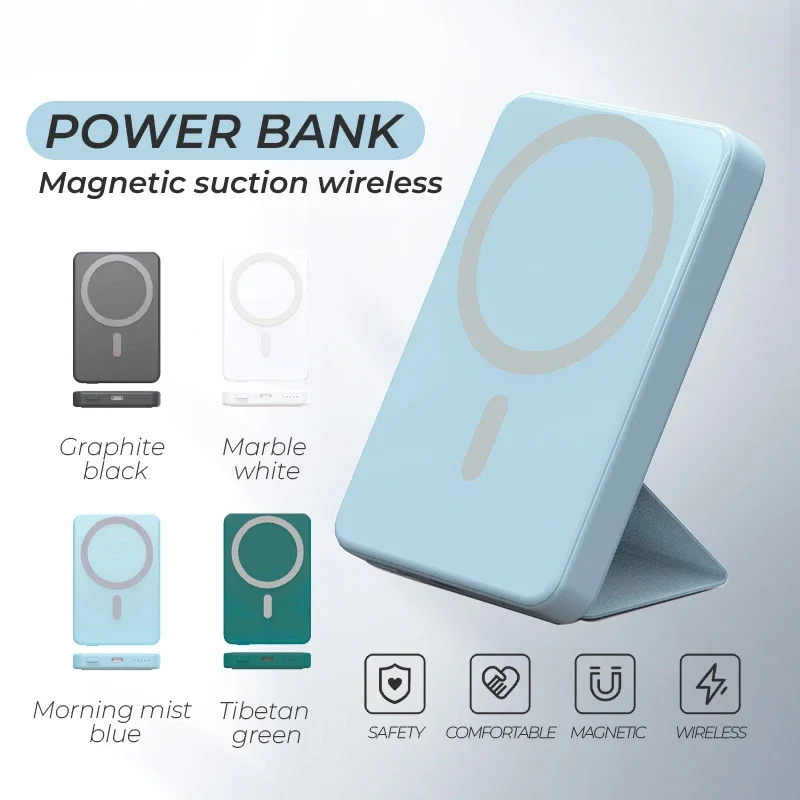 10000mAh Magnetic Powerbank Magnetic Wireless Power Bank PD20W Fast Charger For iPhone 16 15 14 13 12 Auxiliary External Battery