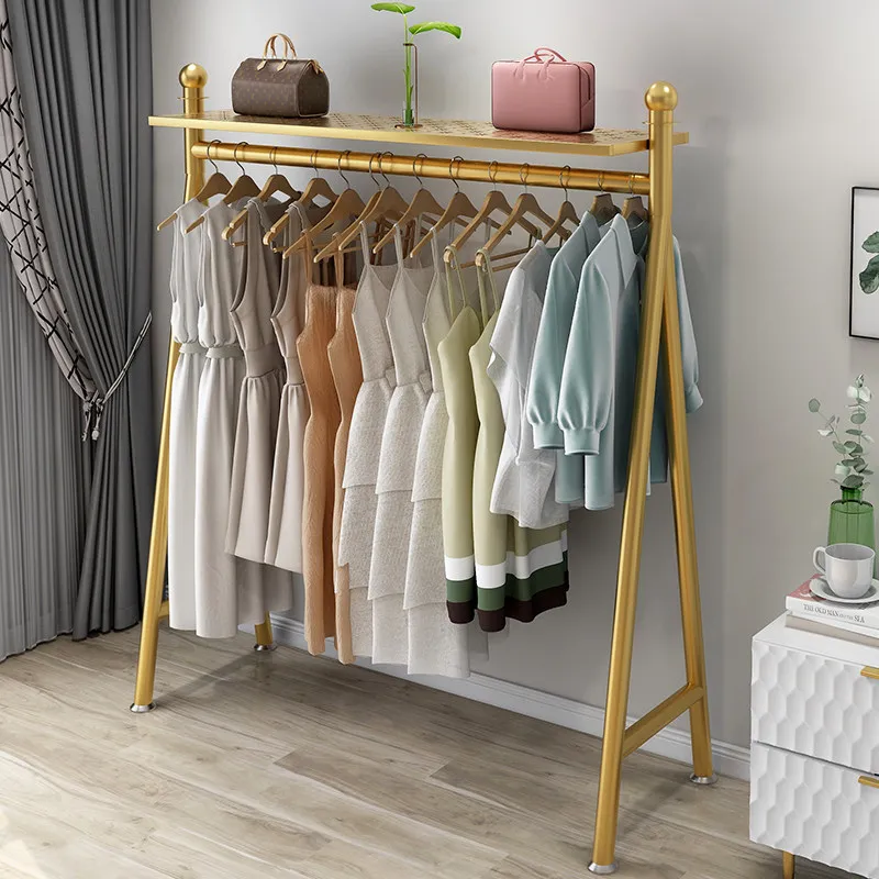 Hanging hanger floor-to-ceiling bedroom floor pole Strong multi-functional hanger Bedroom storage rack Women's clothing store