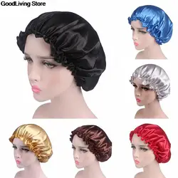 1PCS Hair Styling Satin Lace Sleeping Caps Fabric Hair Bonnet Satin Lined Sleep Cap Night Hat Adjust Shower Cap Silk Bonnets