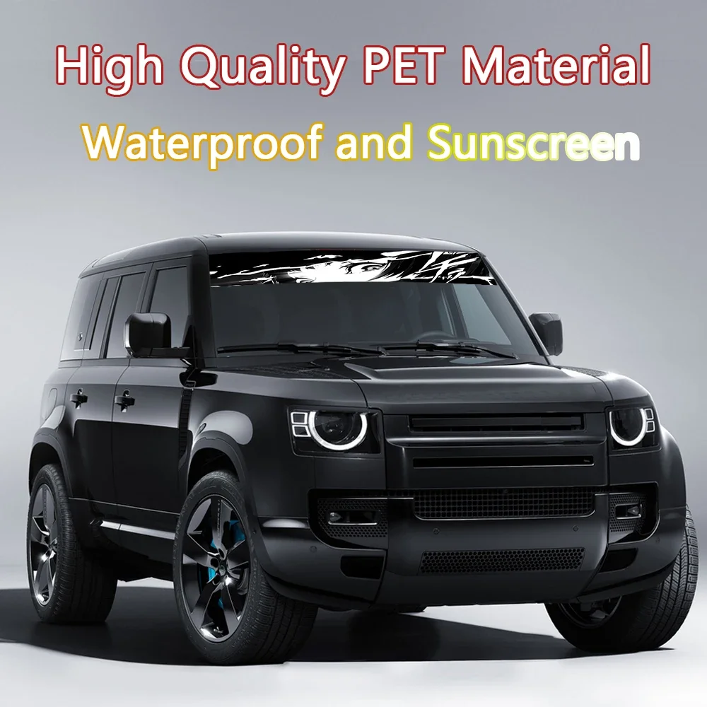 Autocollants de décoration de voiture Anime Cool Girl, autocollants créatifs de dessin animé stéréo 3D, autocollant de pare-brise avant de voiture, extérieur de voiture