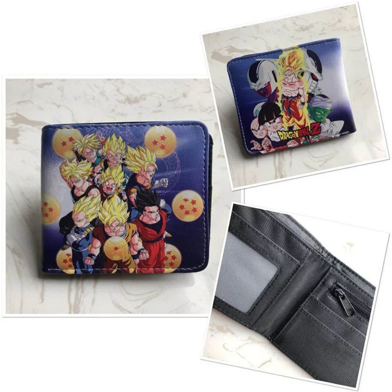 Dragon Ball Anime Foldable Wallet Goku Vegeta IV Women Men Card Clip Bag Children Cartoons Cosplay Wallets Birthday Gifts