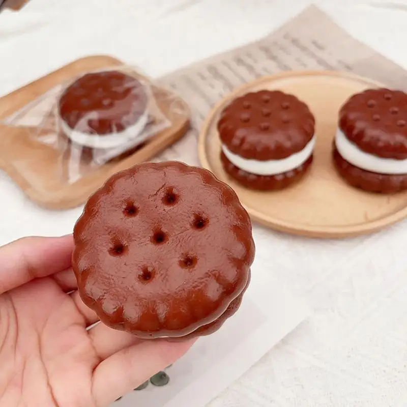 {NN72} Squishy Sandwich Cookies Quetschspielzeug zur Stresslinderung, langsam aufsteigend, sensorisches Fidget-Spielzeug gegen Angstzustände, ADHS, Autismus, Geschenke für Kinder und Erwachsene