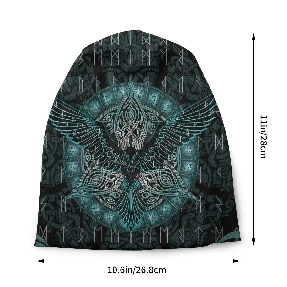 Raven Runes Bonnet Homme Outdoor Raven Thin Skullies Beanies Caps Style Hats