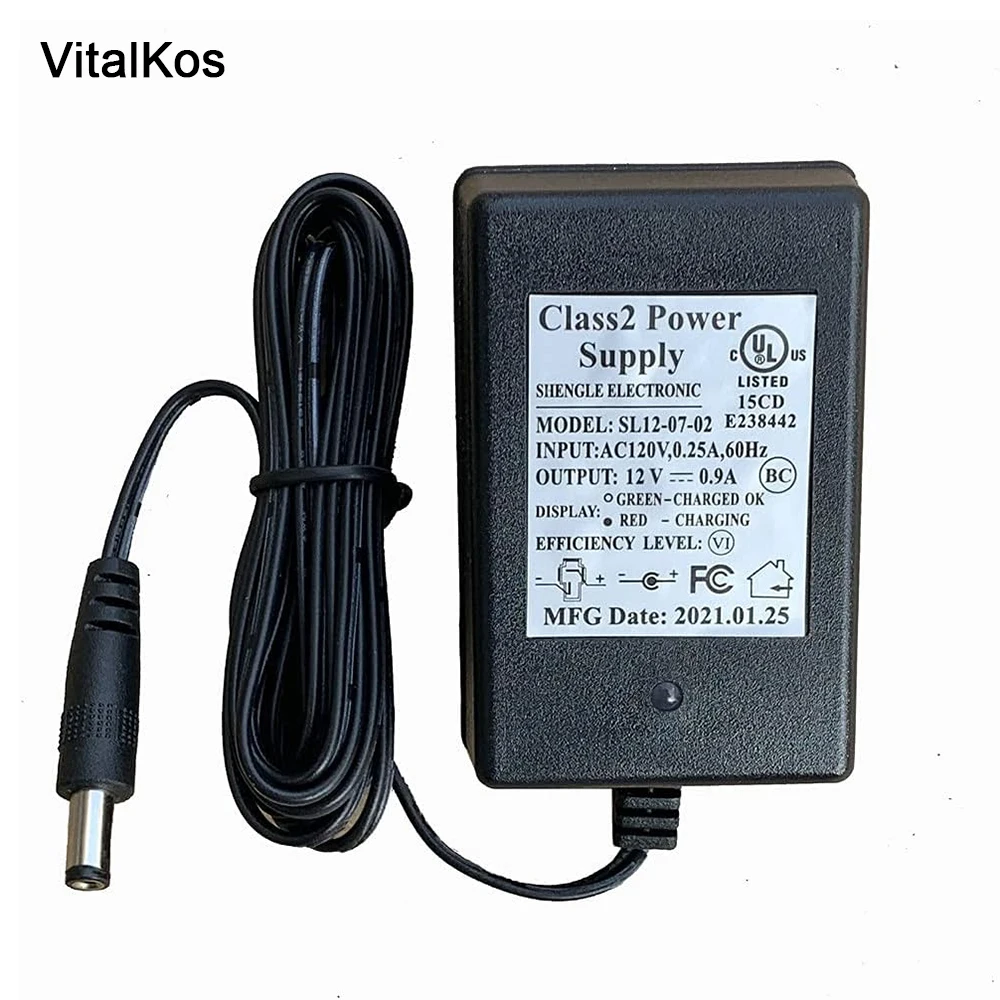 VitalKos 12V Child Ride-Ons Toys Charger SL12-07-02 12V0.9A Kids Electric Cars Universal Charger