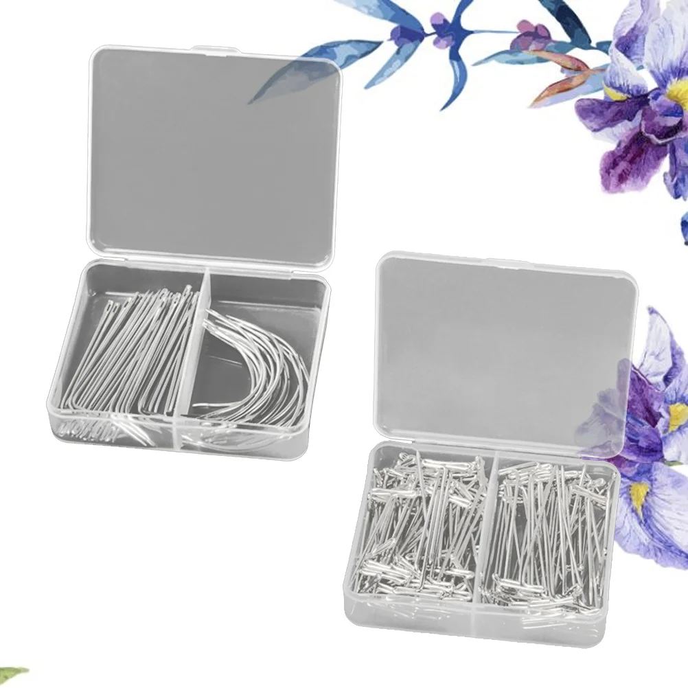 

170pcs Diy T-Pins Set 38Mm 51Mm Stainless Steel Needles For Sewing Weft Hair Extension Craft Tools Kit Sewing Needles