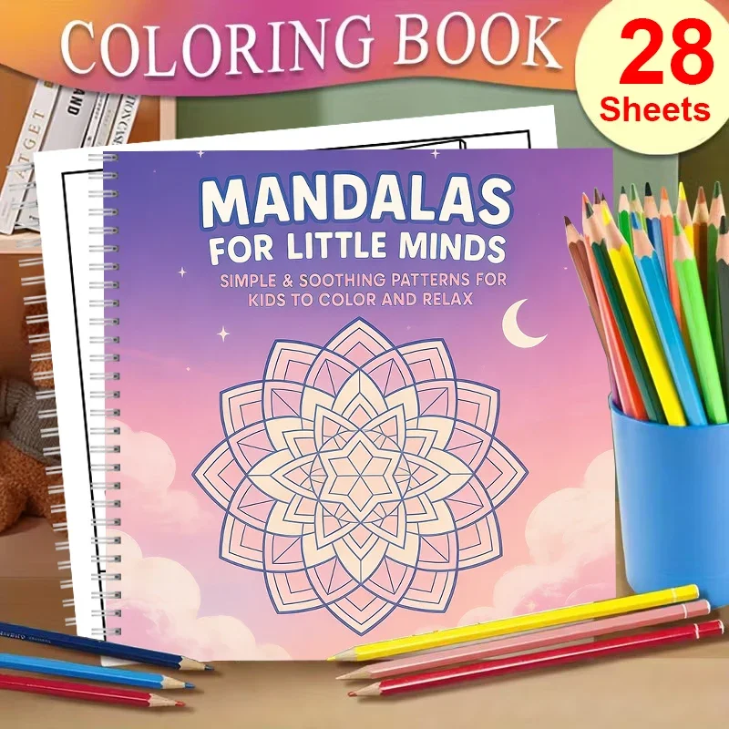 

Книга-раскраска с милыми мандалами для взрослых | Книжка-раскраска, подарок на день рождения, школьные принадлежности, милая книжка для рисования для взрослых