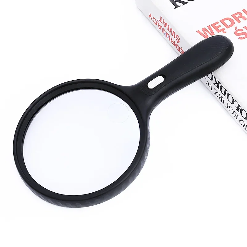 138 mm LED Lighted Magnifier Illuminated Handheld Magnifying Glass Tool Double Magnification Reading Collecting Stamps Coins