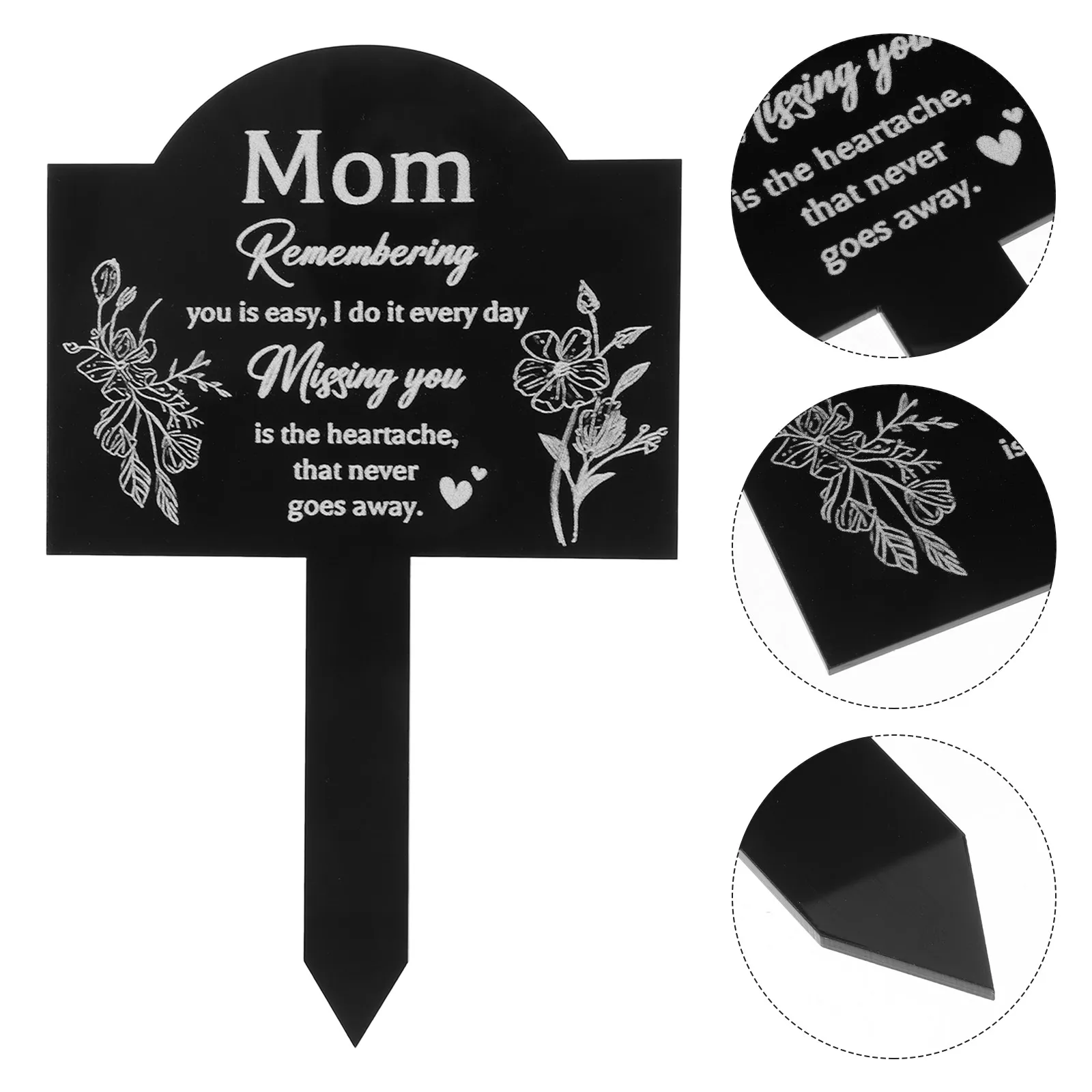 

Garden Stake Decoration Cemetery Memorial Pile Black Angel Wing Marker Durable Easy Use Firm Grave Garden Yard Sign Fixation