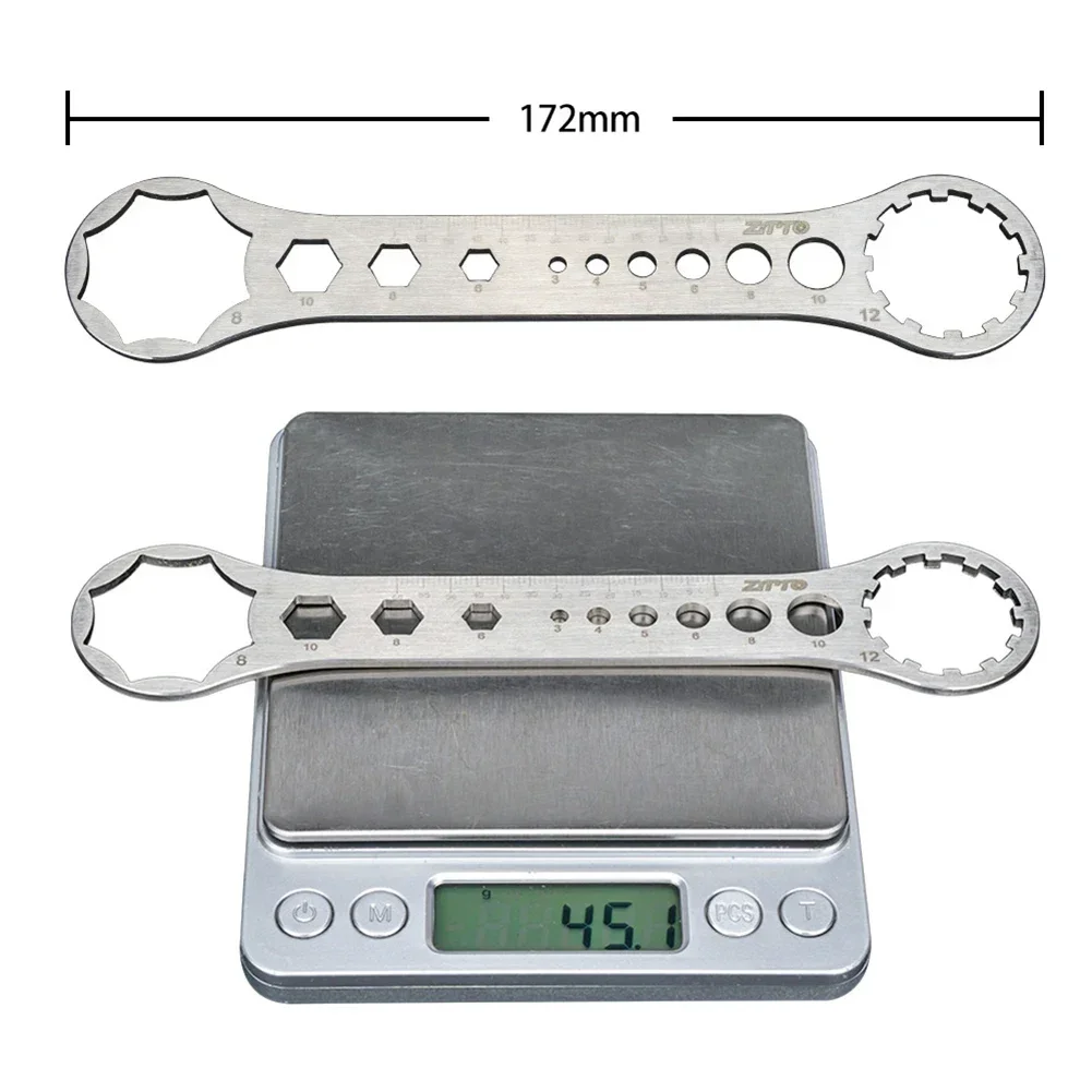 

1pc Bicycle Front Fork Wrench Top Cap Spanner Stainless Steel Fork Shoulder Screw Removal Installation Tools Bike Accessories