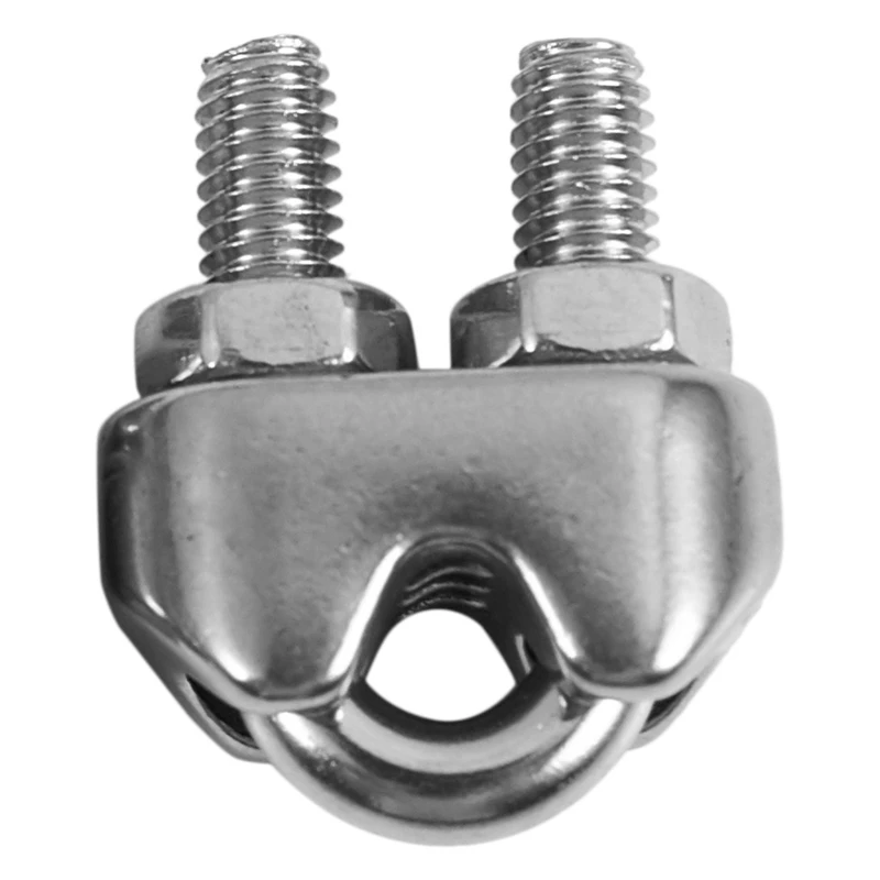 16Pcs Stainless Steel Cable Clip Saddle Clamp For Ropes 0.3Cm 3Mm Wire