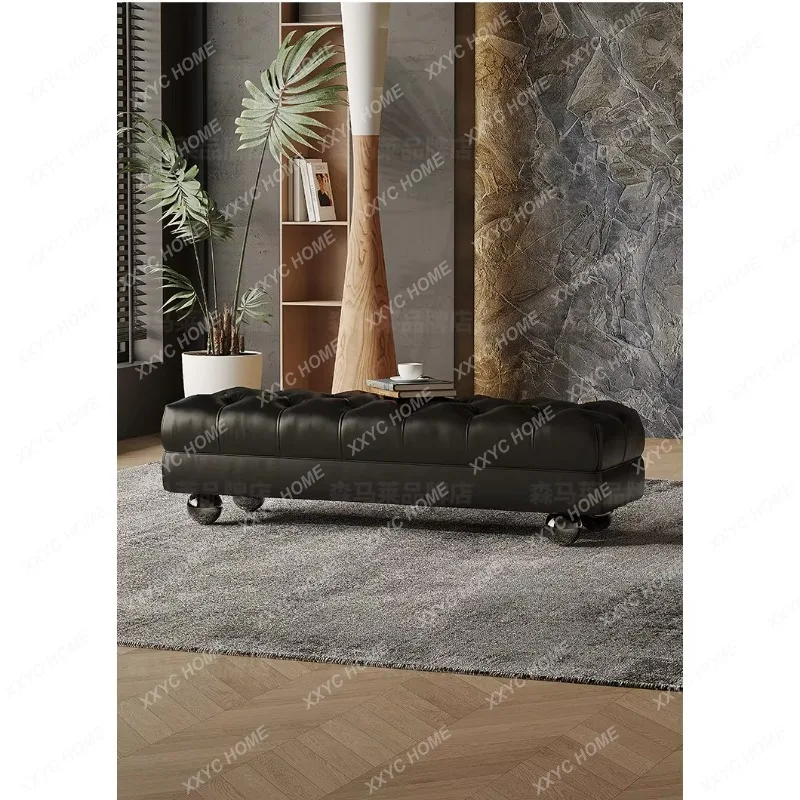 XX Minimalist Bed End Bench, Luxury Long Bench for Bedroom, Modern Clothes Storage Bench, High-End  Style