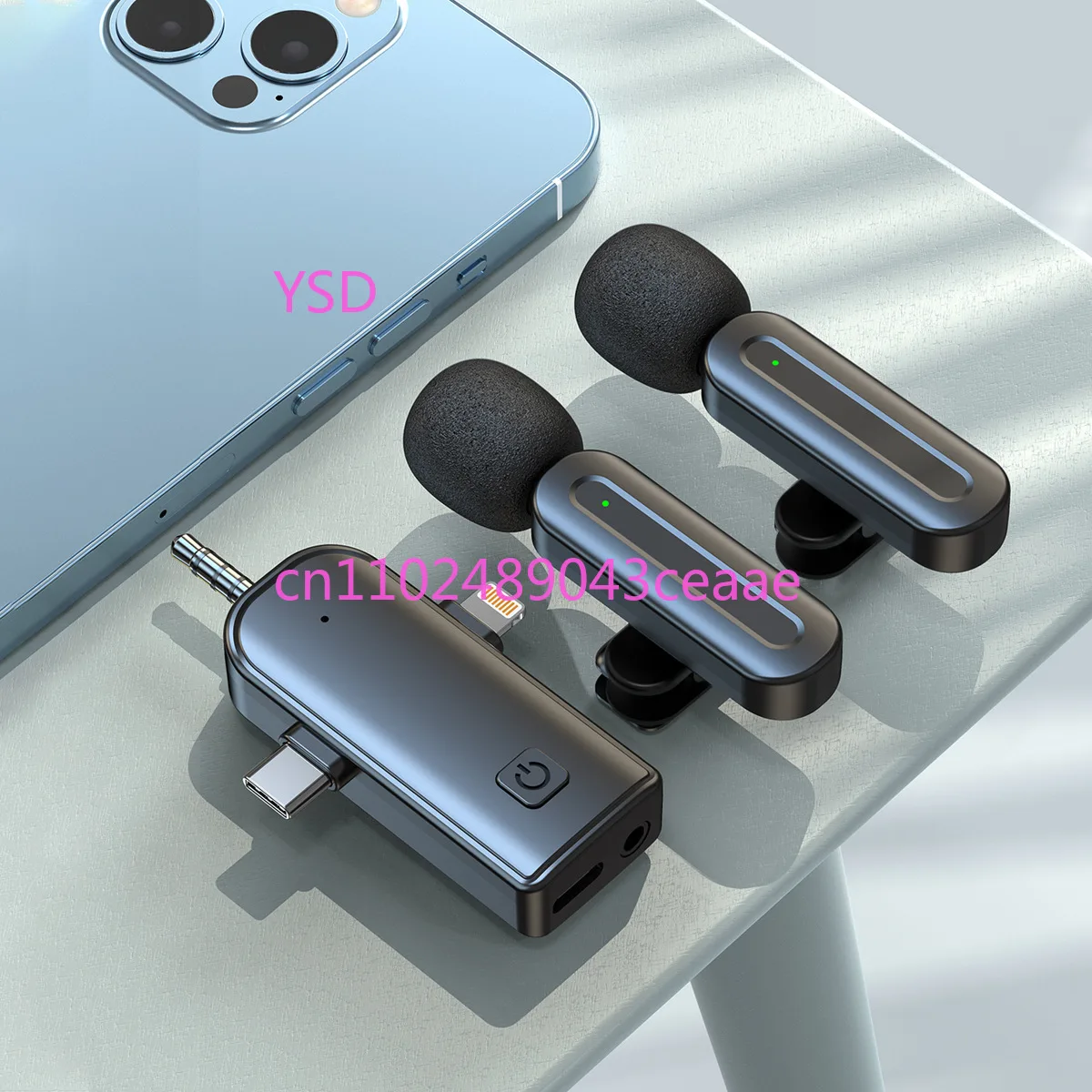 Mini Bluetooth Wireless Lapel Microphone Noise Reduction for Mobile Phone Live Vlog Radio Recording