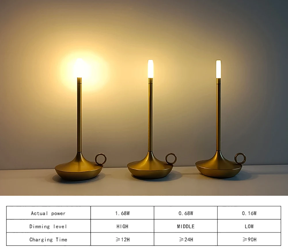 Candle Warm Table Lamp LED Rechargeable Desk lamp Touch Switch Portable Camping Night Lamp Restaurant Bar Atmosphere Table Lamp