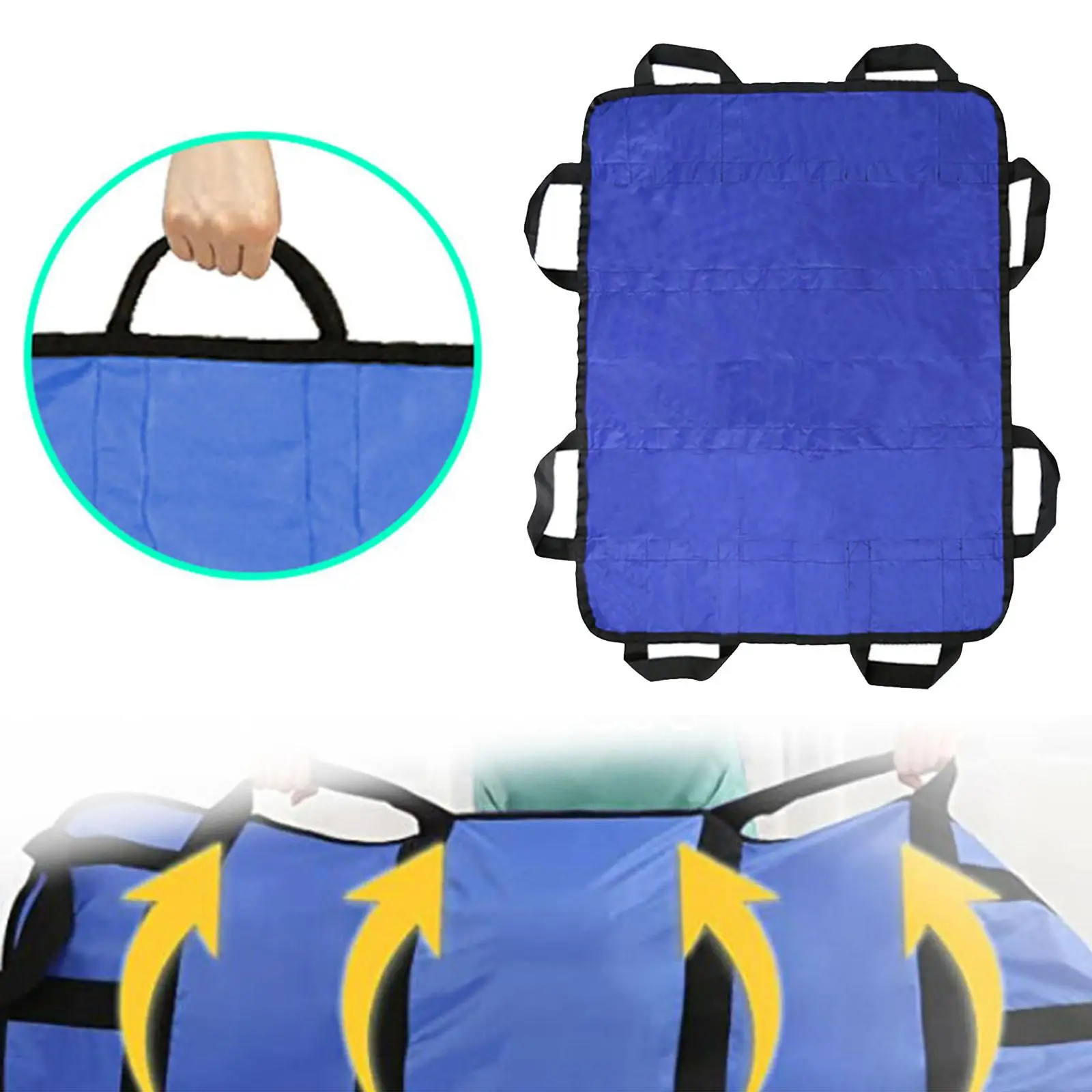 

48" " with Handles, Reusable Double Sided 8 Handles Transfer Belt for Repositioning The Elderly Lifting Turning Over
