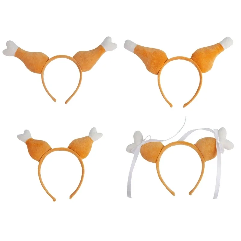 Thanksgiving Hairhoop Holiday Festival Turkey Leg Hairband Funny Hairhoop Costume Headdress Child Adult Party Headwear R7RF