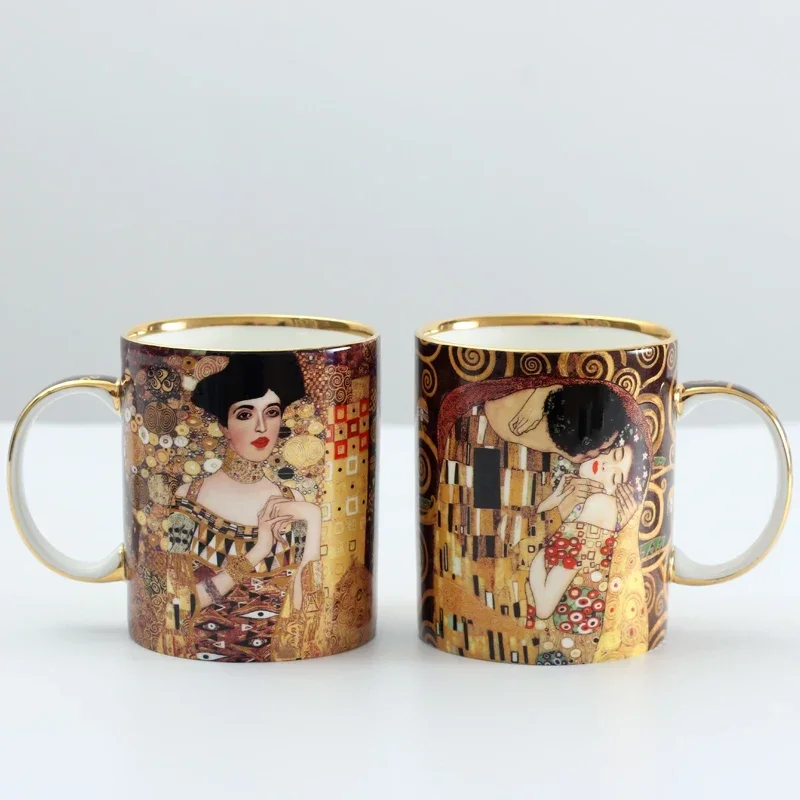 

Indonesian Style Kiss Porcelian Coffee Cups with Spoon Bone China Wedding Birthday Present Office Mugs Drinkware Copa De Cerámic