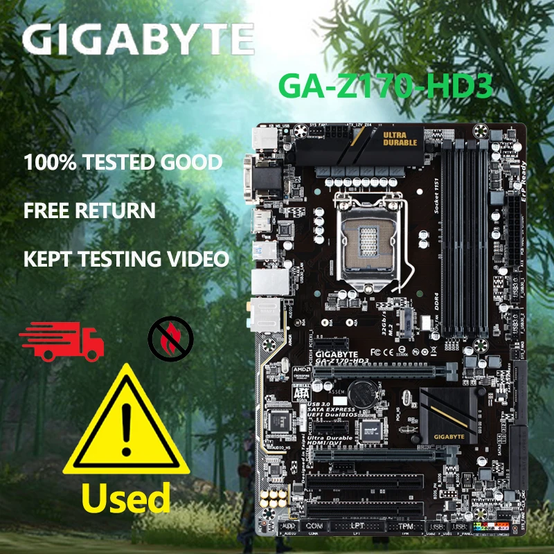 Gigabyte GA-Z170-HD3 Original  Motherboard Z170 Socket LGA 1151 DDR4 Support I7 6700K