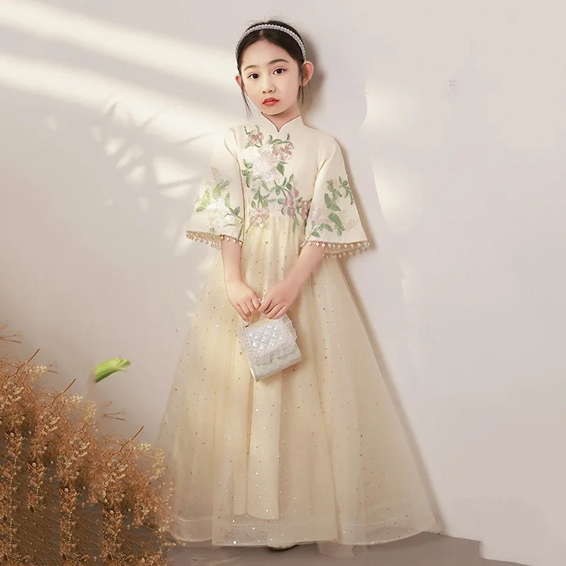 

China Ancient Fairy Clothing Children Hanfu Costume Chinese Tradition Style New Year Dress for Girls Fashion Comfortable Dresses