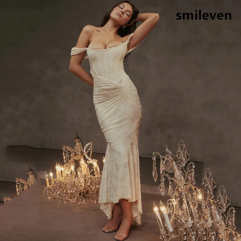 

Smileven Mermaid Off Shoulder Prom Dress Sexy Applique Sleeveless Evening Gowns Backless Cocktail Dresses Customized Gift 2025