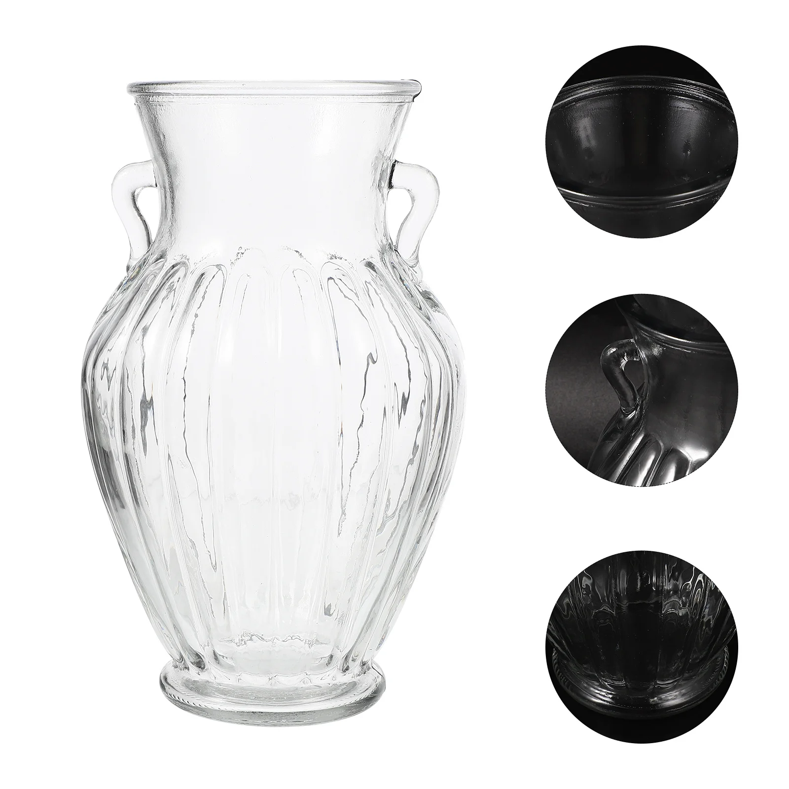 

Clear Vintage French Glass Vase Flower Arrangement Container Home Decor Creative Design Unique Exquisite Gift Family