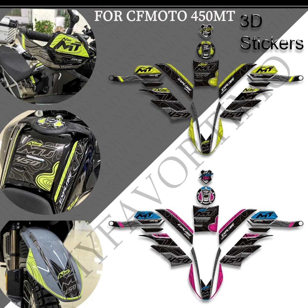 

For CFMOTO 450MT 450 MT Adventure Motorcycle CF MOTO 3D Stickers Decals Tank Pad Grips Kit Knee Fairing Fender Protector