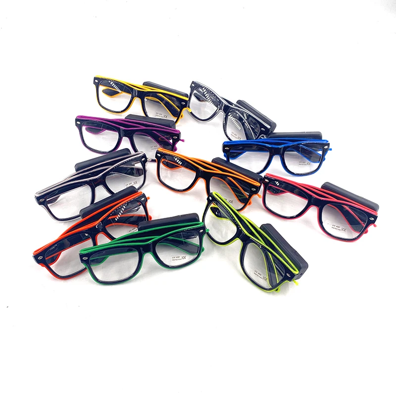 Nowe fajne bezprzewodowe świecące okulary LED do Rave Festival Party Luminous Neon Mosaic Sunglasses club disco Eye Glasses — zdjęcie 7