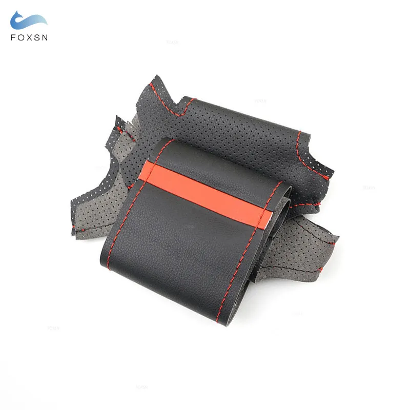 Car Red Line Strip Steering Wheel Cover For Citroen Xsara Picasso 2001-2010 Berlingo 2003-2008 C5 2001-2006 Peugeot Partner