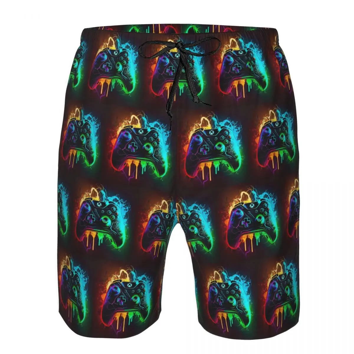 Game Console Printed Pattern Trunks Beach Board Shorts Casual Quick Dry Swim Summer Men Pants
