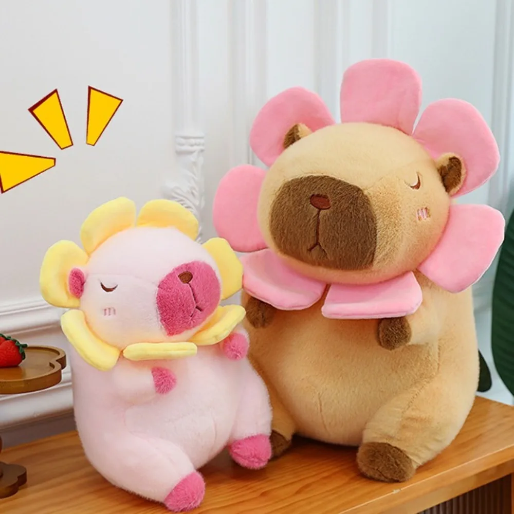 

Creative Dress Up Sunflower Capybara Plush Cartoon Fluffy Capybara Plush Toy Simulation Soft Capibara Fluffty Doll Home Decor