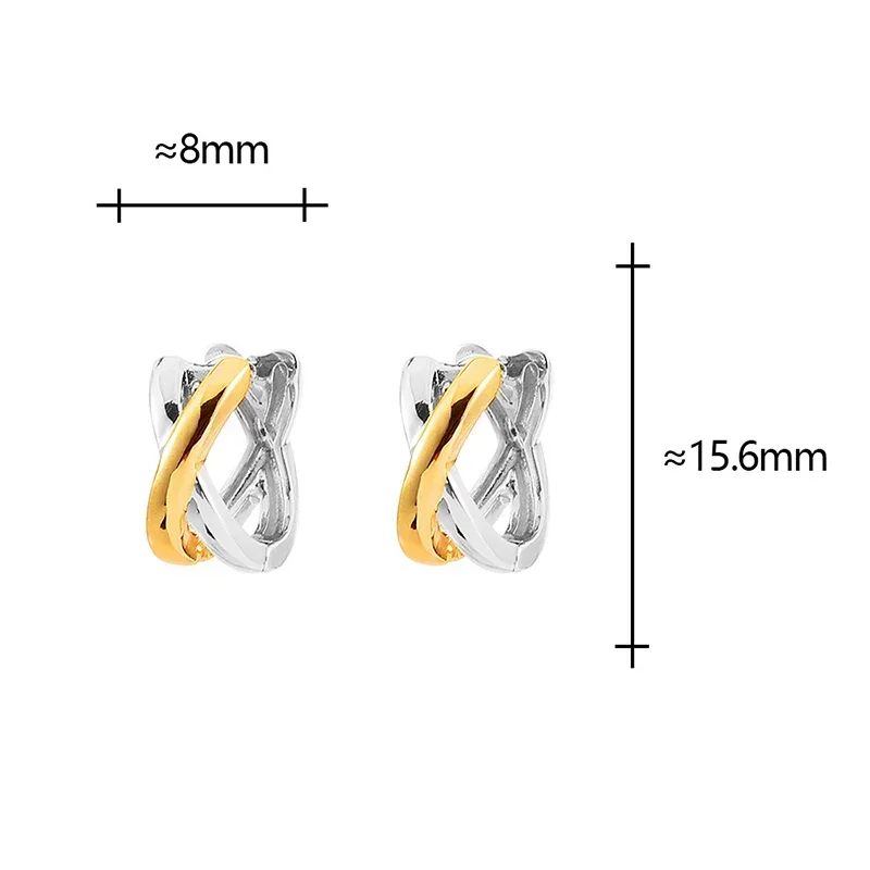 

Real 925 Sterling Silver Mini Cross Round Hoop Earrings for Women Punk Personality Fine Jewelry Minimalist Accessories