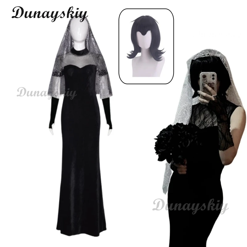 Mavis Dracula Cosplay Wedding Dress Costumes Wig Transylvania Role Play Halloween Carnival Party Outfit For Children Women Girls