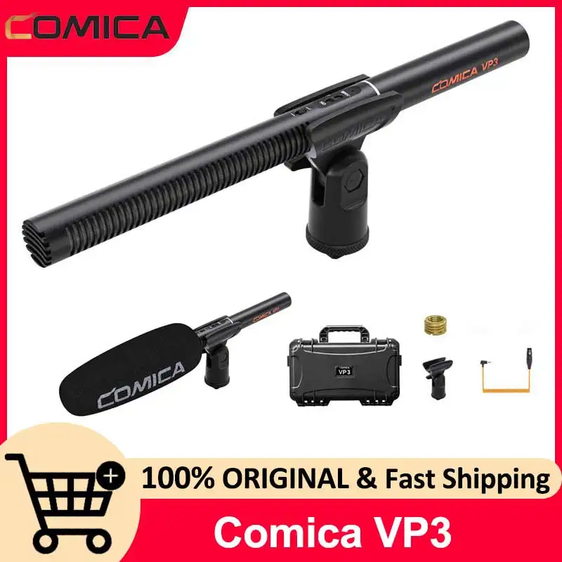 

Comica VP3 Super Cardioid Condenser XLR Shotgun Microphone for Live Video Shooting, Filmmaking Support Dual Power Microphone
