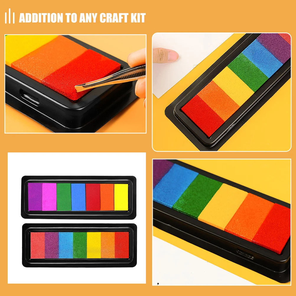 2 قطعة قابل للغسل فنجر اللوحة منصات الحبر آمنة الاطفال DIY بها بنفسك الحرفية ختم منصات سكرابوكينغ بطاقة صنع مختمة مجموعة طوابع اليد للأطفال