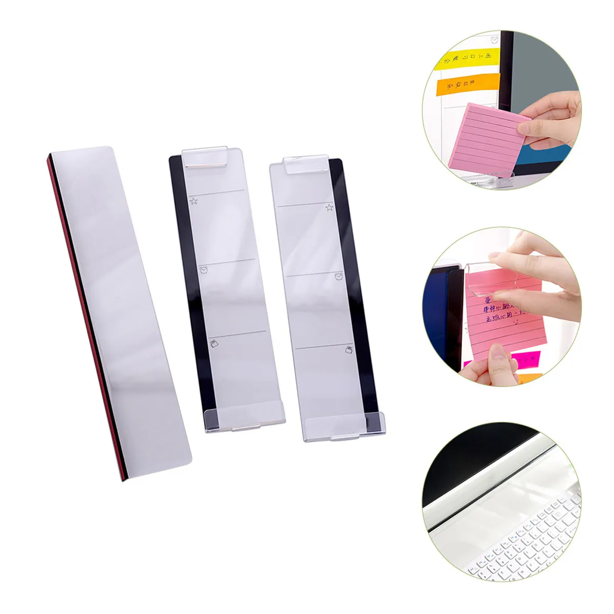 1Set Monitor Side Panel Memo Board Computer Screen Message Reminder Transparent Sticky Memo Board Screen Side Panel