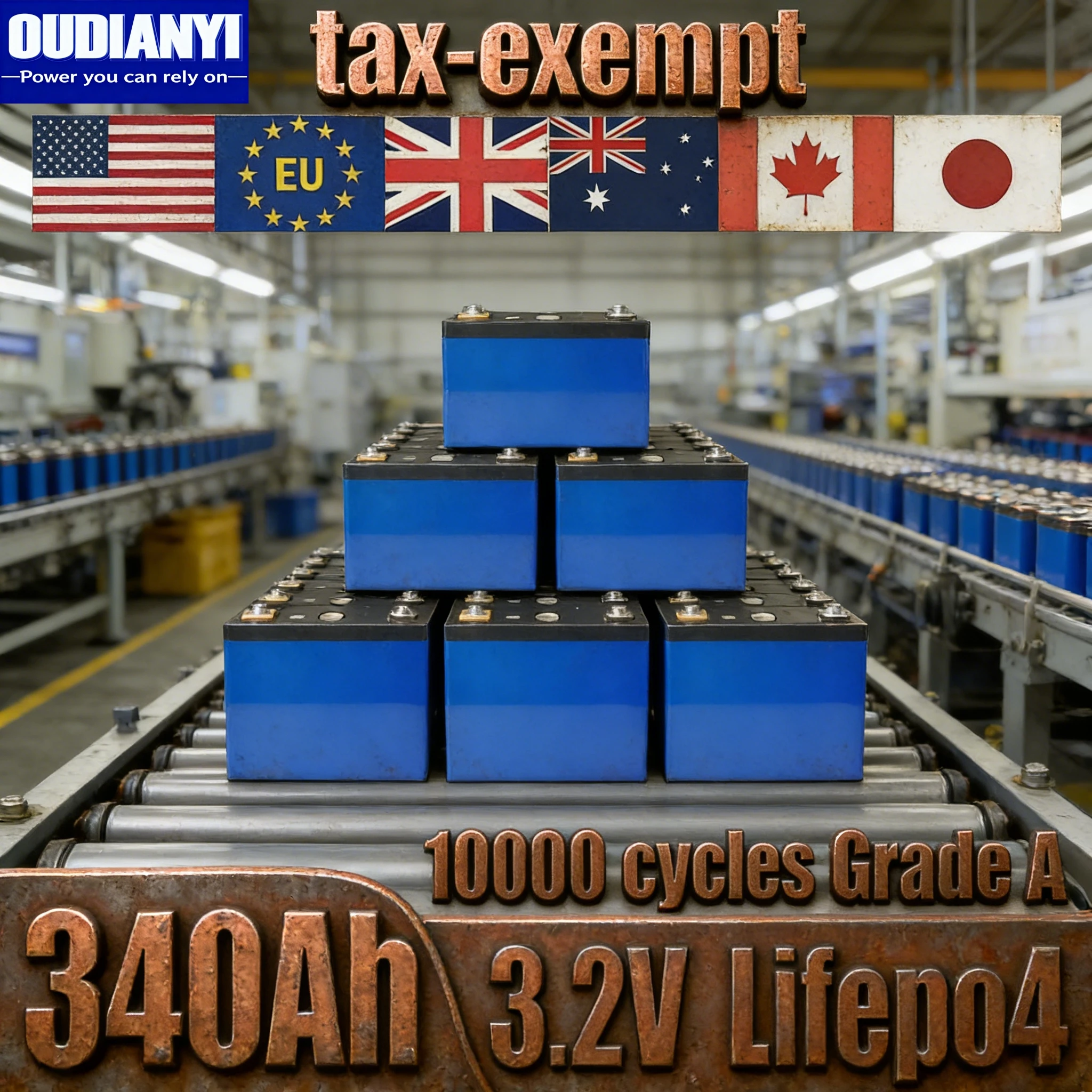 

Литий-железо-фосфатный аккумулятор класса A 3,2 В 340 Ач 320 Ач 310 Ач 32 Ач - 12 В 24 В 48 В DIY 10000 циклов Перезаряжаемый большой емкости налог