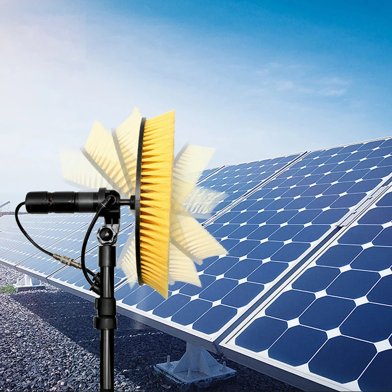 Telescoping Pole Jinko Longi Trina Solar Panels Cleaning Brushes Rotative Brush , Solar Panel Cleaning Machine