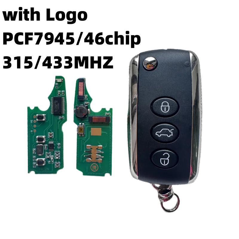 KR55WK45032 315MHz 433MHz 46 Chip With Keyless Flip Smart Car Key For Bentley Continental GT Flying Spur