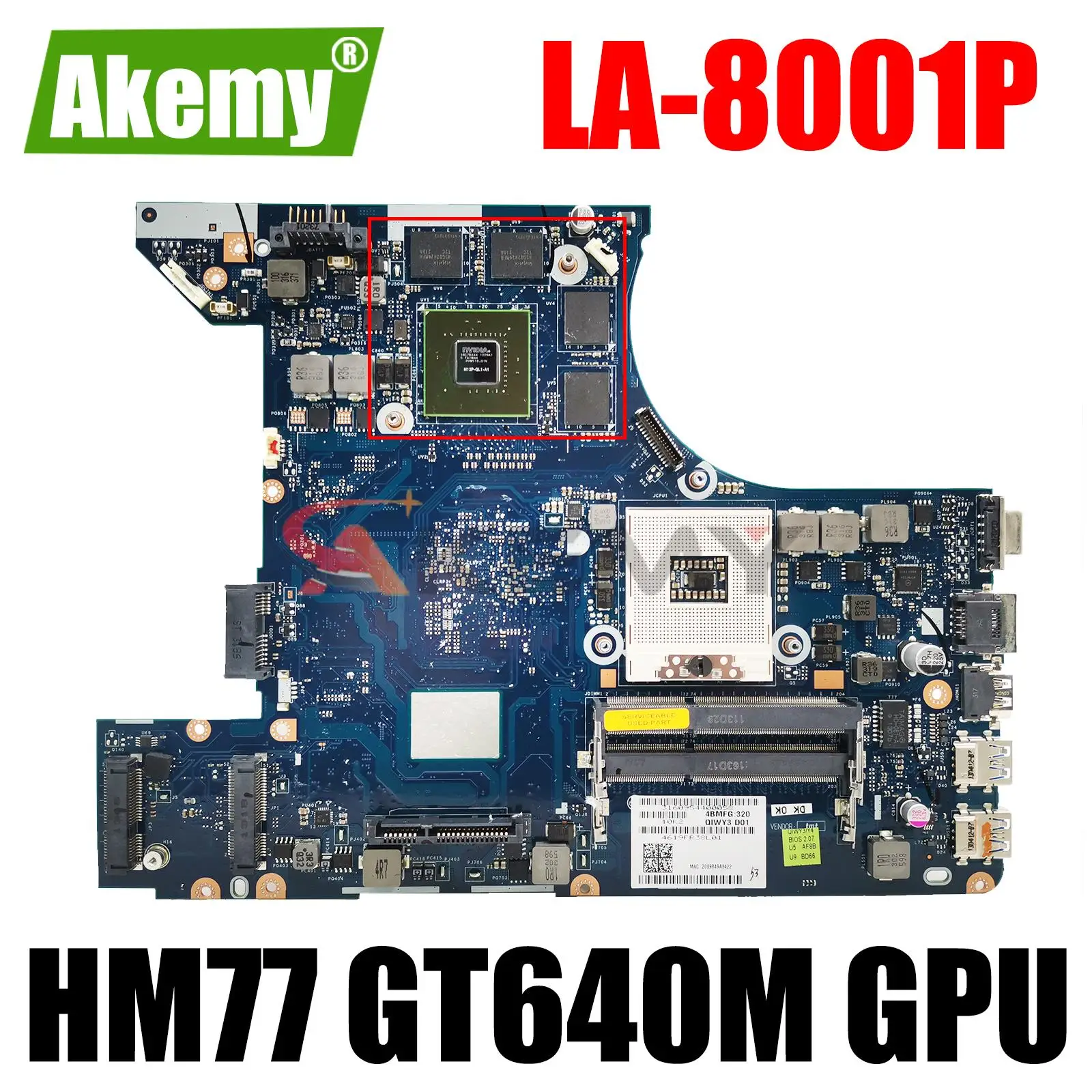 

LA-8001P for Lenovo Y480N Y480M Y480 notebook motherboard PGA989 HM77 GPU GT640M 2GB 100% test work