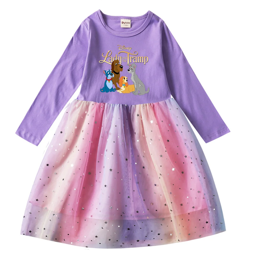 Fall Dresses for Girl Lady and the Tramp Dresses Birthday Party School Long Sleeve Princess Costume Children's Prom Dress