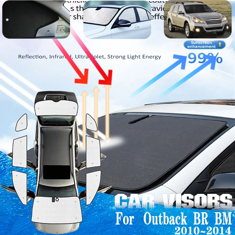 

For Subaru Outback BR BM 2009~2014 Auto Anti-UV Sun Window Visors Sunshade Sun Visors Covers Thermal insulation Car Accessories