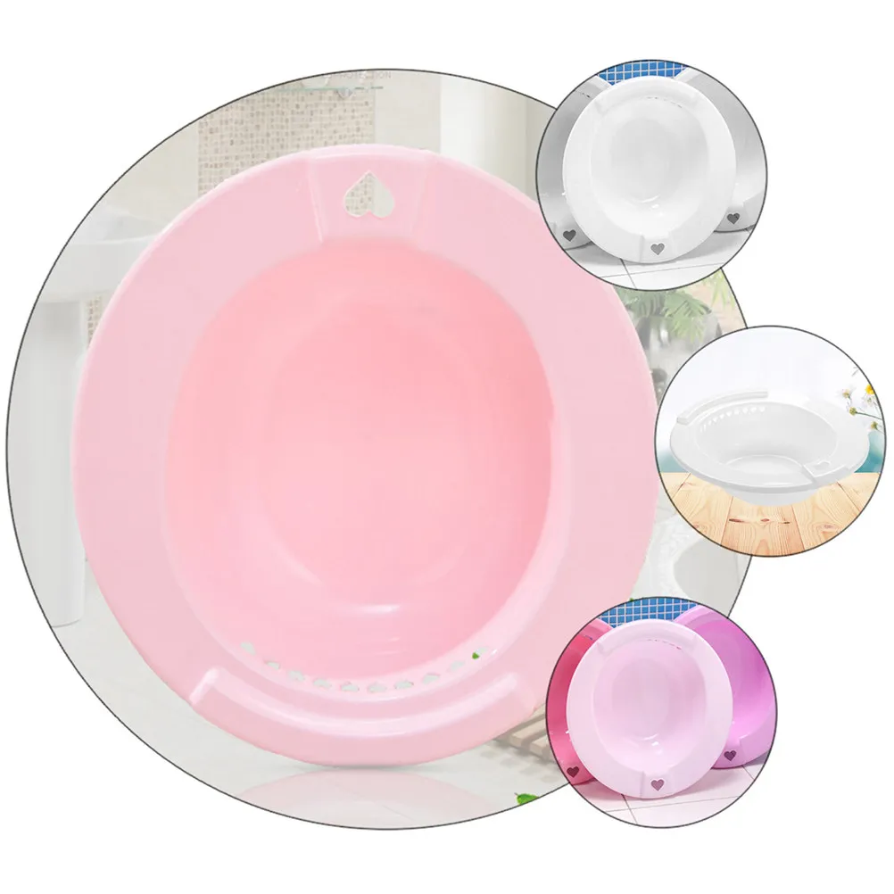 2Pcs Premium Thickened Plastic Sitz Bath Basin Toilet Squat-Free Washing Basin for Pregnant Women Elderly Nursing Use