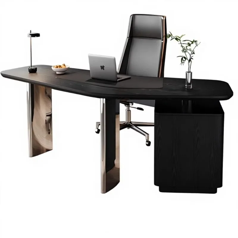 Modern simple curved boss desk model computer desk workbench light luxury high-end sense
