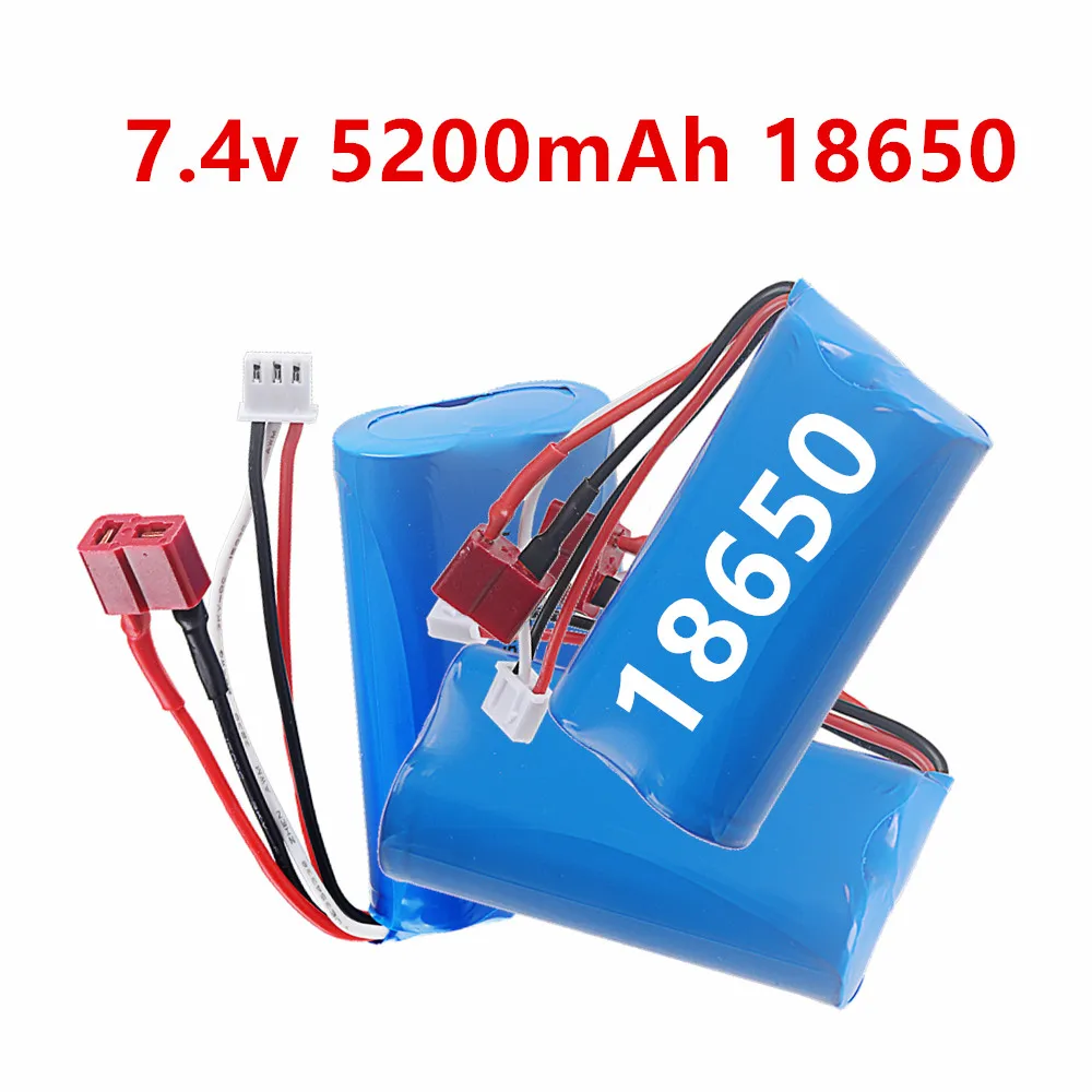 7.4V 5200mAh 18650 Lipo Battery for Wltoys 10428 /12428/12423 RC Car Parts 2s 7.4v battery For Wltoys 144001 124017 124019