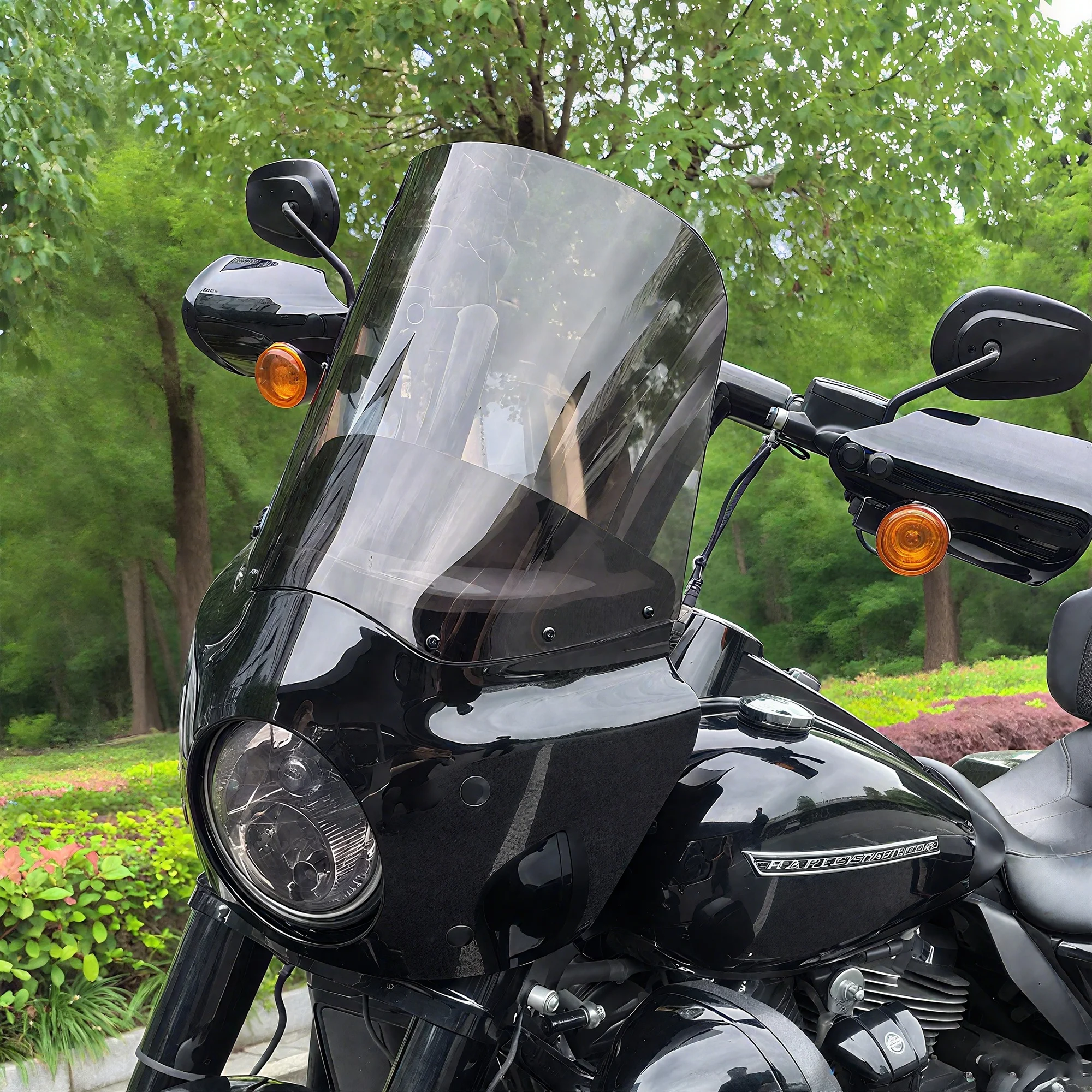 مصباح أمامي مناسب للزجاج الأمامي مقاس 15 بوصة مقاس 7 بوصة لدراجة Harley Touring Road King FLHR 1994-2023 Road King Special FLHRXS 2017-2025