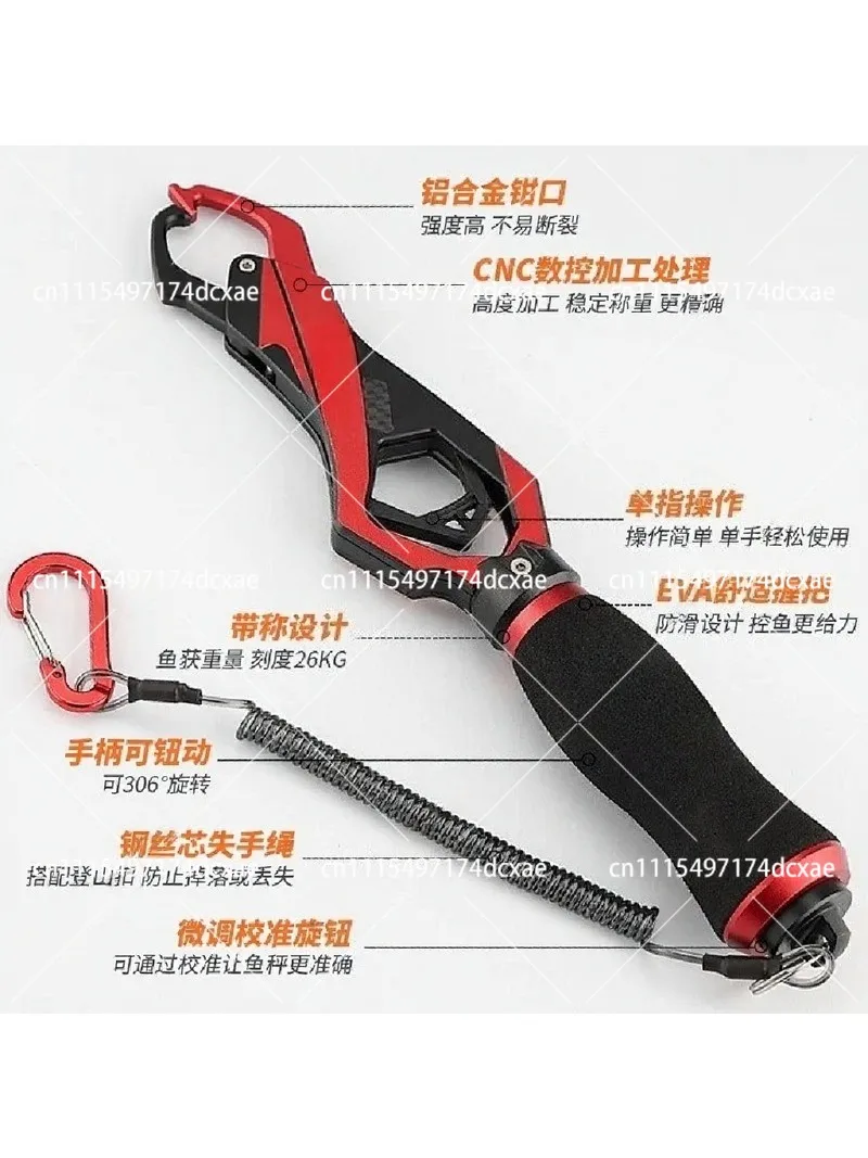 Fish Controller with Digital Weight Scale 26kg Capacity, One Hand Operation Fishing Gripper, Multifunctional Anti Slip Tool