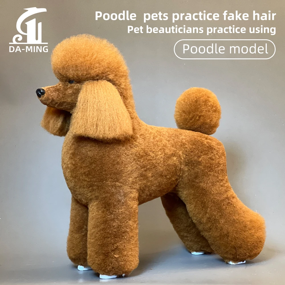 Poodle Pet Simulation Hair Beauty Practicing Dog Standard Poodle Full Body Skeleton Model  for Pet Grooming Competition teaching