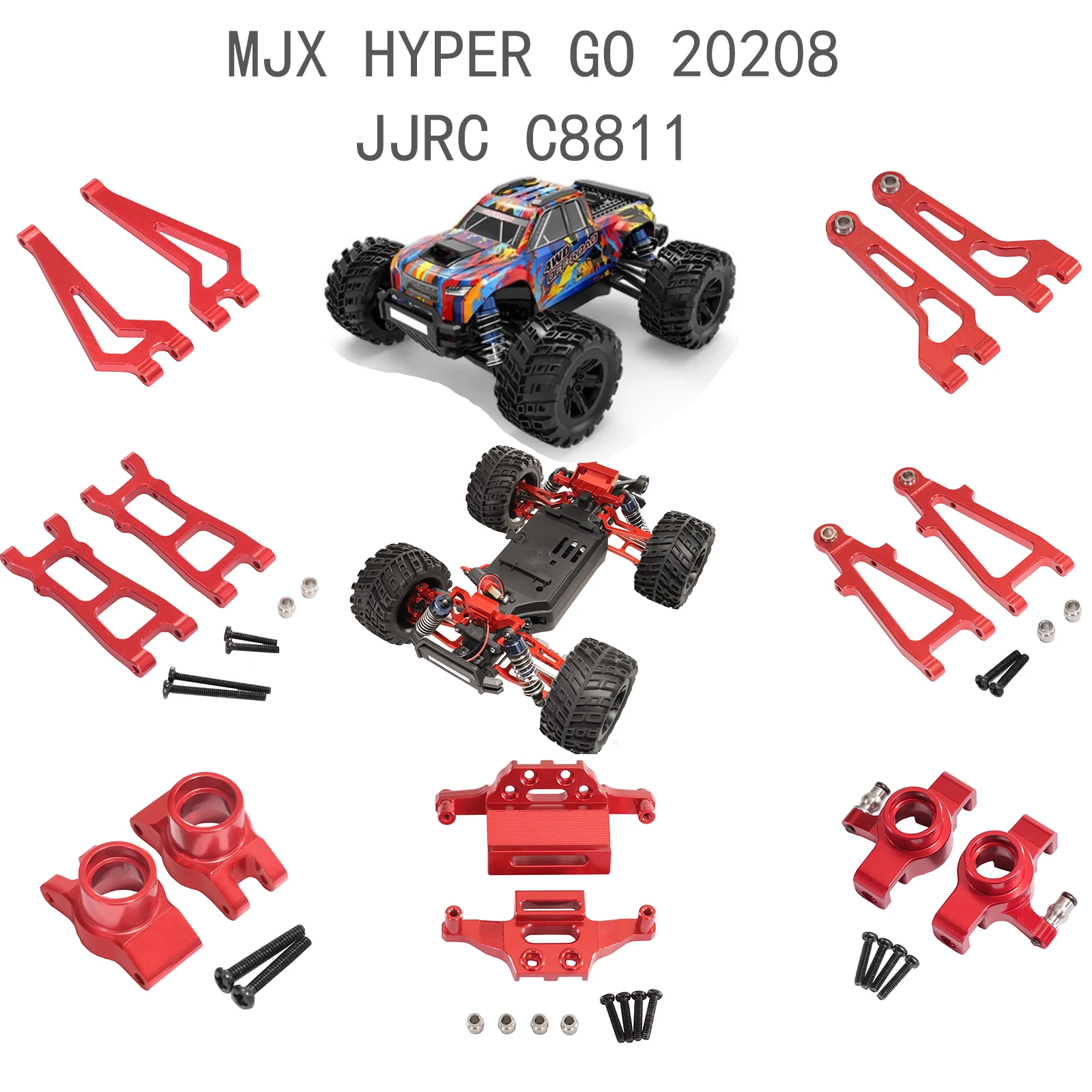 For MJX HYPER GO 1/20 20208 JJRC C8811 remote control car spare parts, metal upgrade and modification parts, vulnerable parts